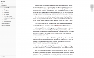 This is the light theme. The Write! cloud panel is at left, the text Minimap at right.