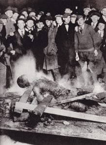 The body of Will Brown after being burned by a white crowd on 28-29 September 1919 in Omaha, Nebraska. Photograph: SeM/UIG via Getty Images.