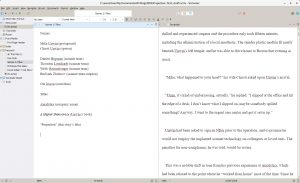 Still the best: Scrivener 3 Windows beta running on Linux via Wine.