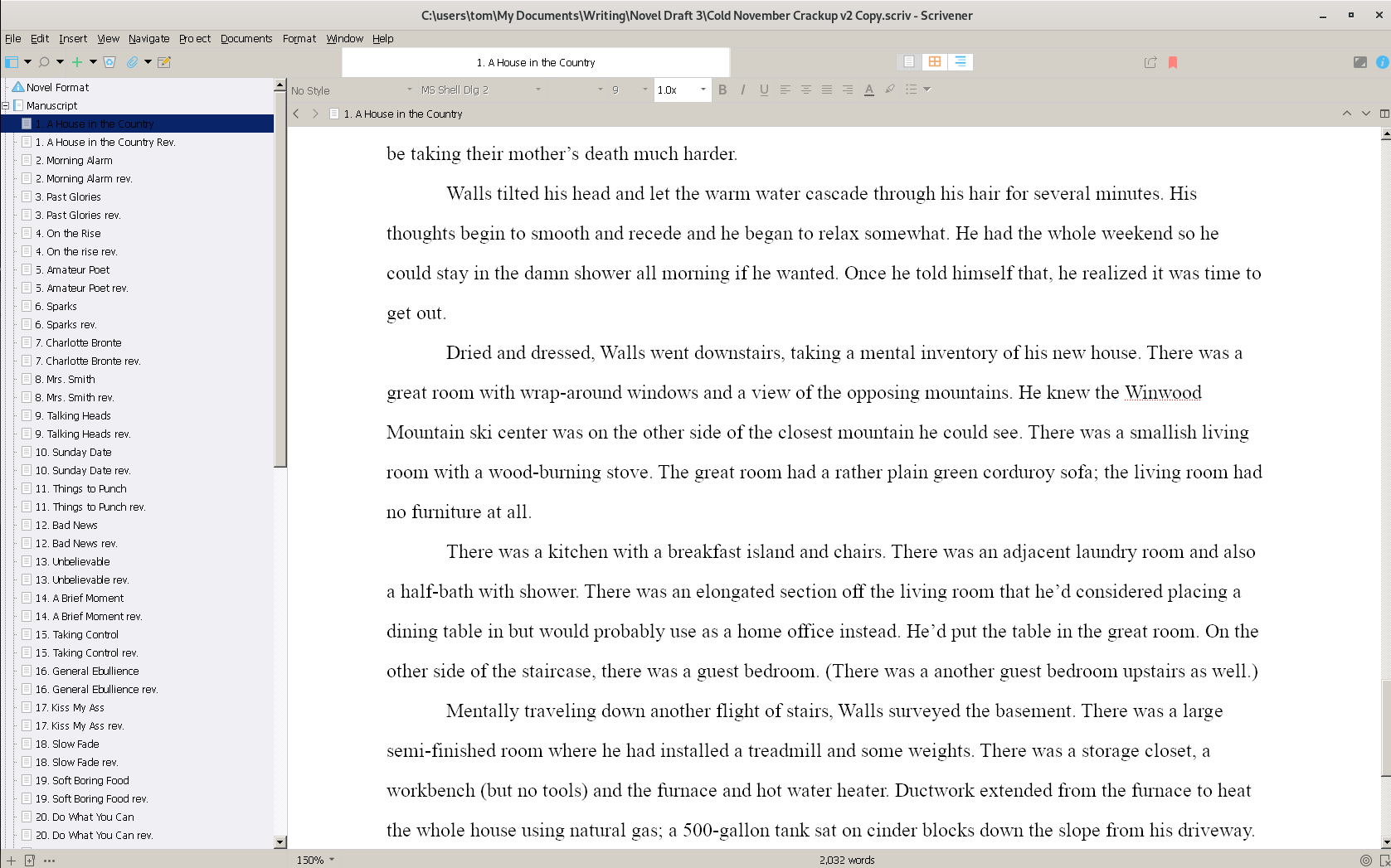 quickly add a new section in scrivener for mac