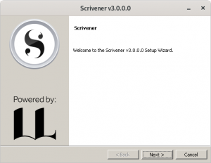 The Scrivener 3 setup wizard.